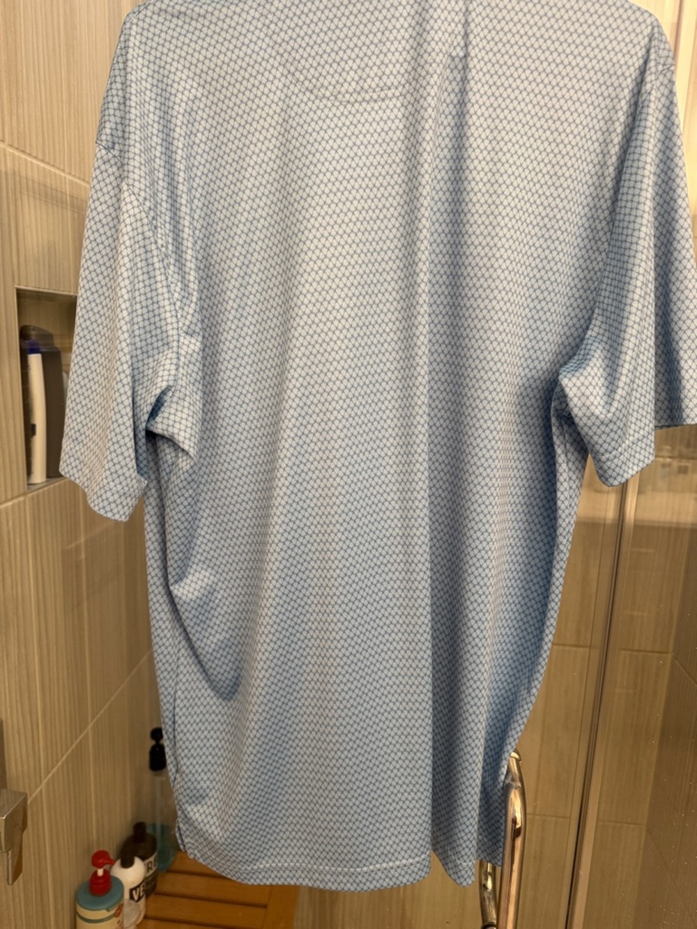 Greg Norman Collection Light Blue Micro-Pattern Polo - Picture 2 of 6